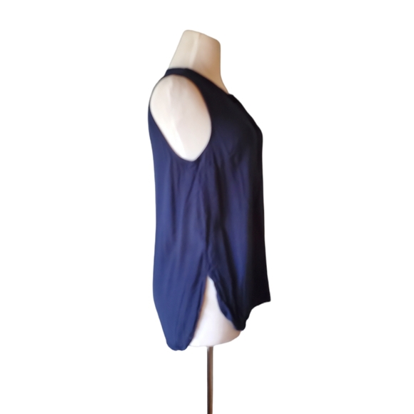 Madewell Womens Sz S Navy Blue Novella Henly Tank Top - Picture 3 of 8